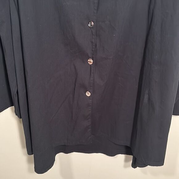 Brynn Walker Black Front Button Tunic Top M - Picture 3 of 8